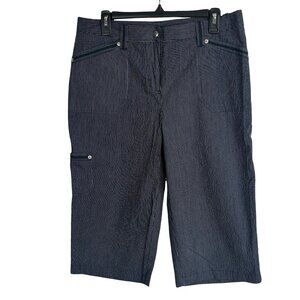 Jones New York Navy/White Stripe Skimmer Capris Sz 10 New